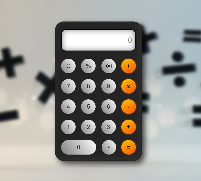 screenshot of calculator application